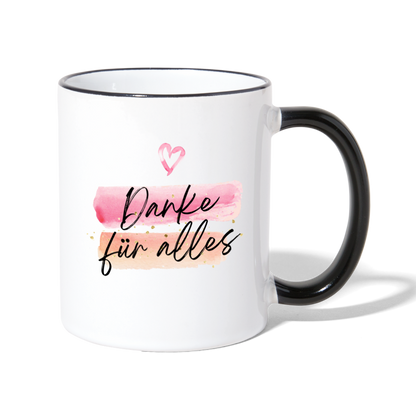 Tasse "Danke für alles" (Kreativ) - Weiß/Schwarz