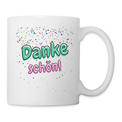 Tasse "Dankeschön" (Buntes Konfetti) - weiß