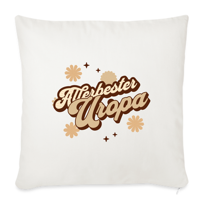 Sofakissen "Allerbester Uropa im Retro-Blumenmotiv" (44x44cm) - Naturweiß