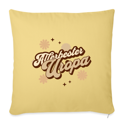 Sofakissen "Allerbester Uropa im Retro-Blumenmotiv" (44x44cm) - Hellgelb
