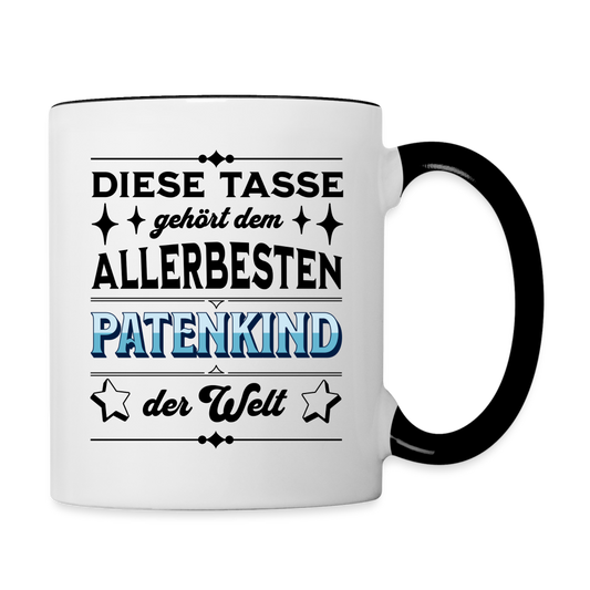 Tasse "Diese Tasse gehört dem allerbesten Patenkind der Welt" - Weiß/Schwarz