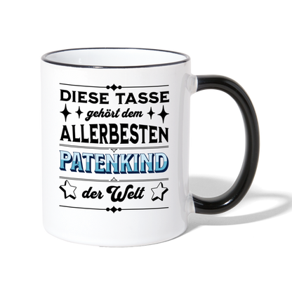 Tasse "Diese Tasse gehört dem allerbesten Patenkind der Welt" - Weiß/Schwarz