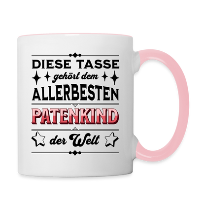 Tasse "Diese Tasse gehört dem besten Patenkind der Welt" - Weiß/Pink