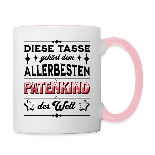 Tasse "Diese Tasse gehört dem besten Patenkind der Welt" - Weiß/Pink