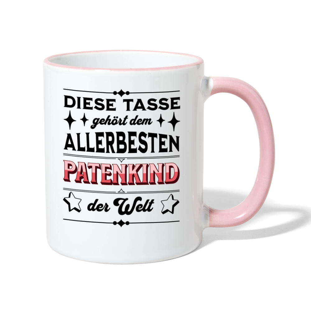 Tasse "Diese Tasse gehört dem besten Patenkind der Welt" - Weiß/Pink