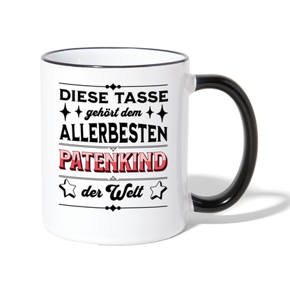 Tasse "Diese Tasse gehört dem besten Patenkind der Welt" - Weiß/Schwarz