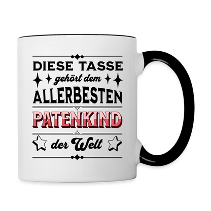 Tasse "Diese Tasse gehört dem besten Patenkind der Welt" - Weiß/Schwarz
