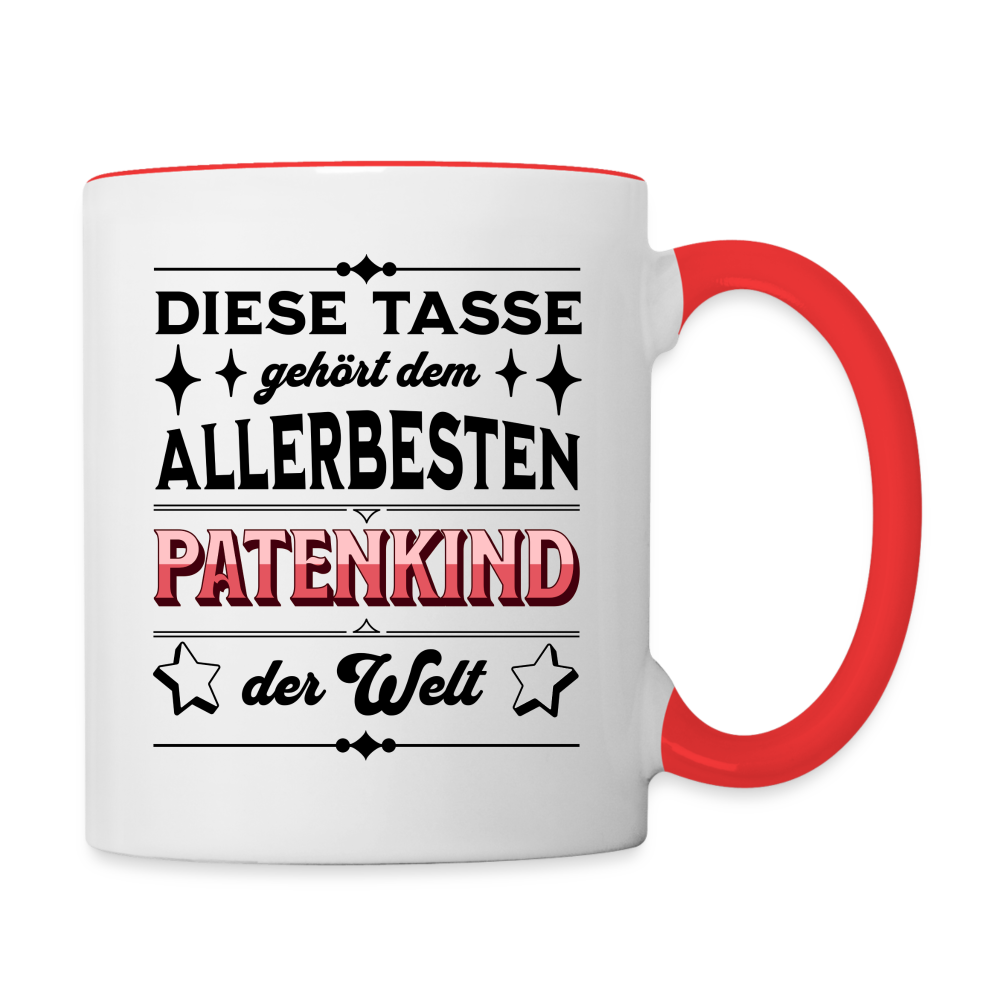 Tasse "Diese Tasse gehört dem besten Patenkind der Welt" - Weiß/Rot
