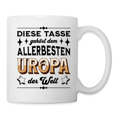 Tasse "Diese Tasse gehört dem allerbesten Uropa der Welt" - weiß