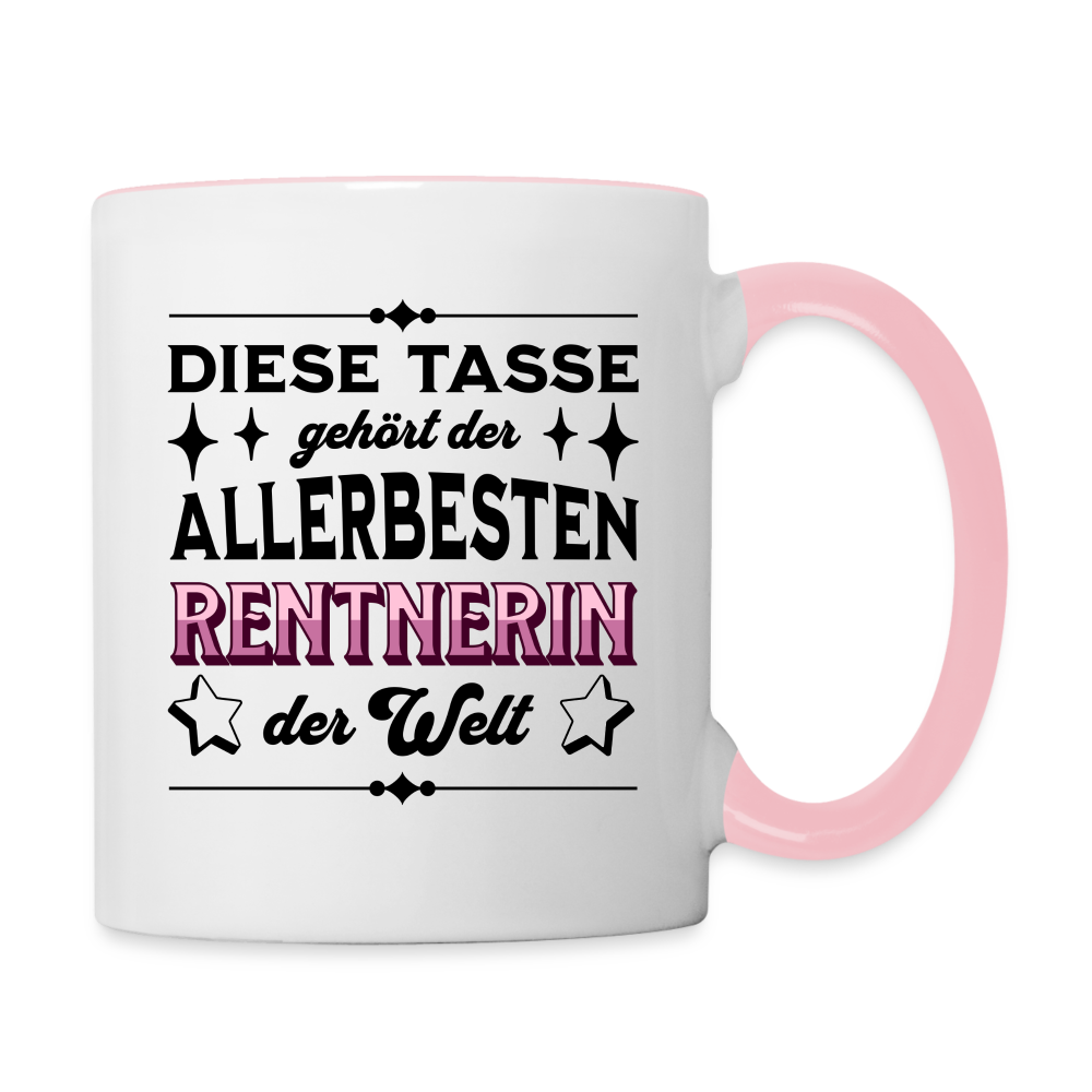 Tasse "Diese Tasse gehört der allerbesten Rentnerin der Welt" - Weiß/Pink