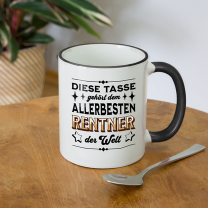 Tasse "Diese Tasse gehört dem allerbesten Rentner der Welt" - Weiß/Schwarz