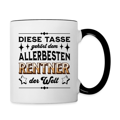 Tasse "Diese Tasse gehört dem allerbesten Rentner der Welt" - Weiß/Schwarz