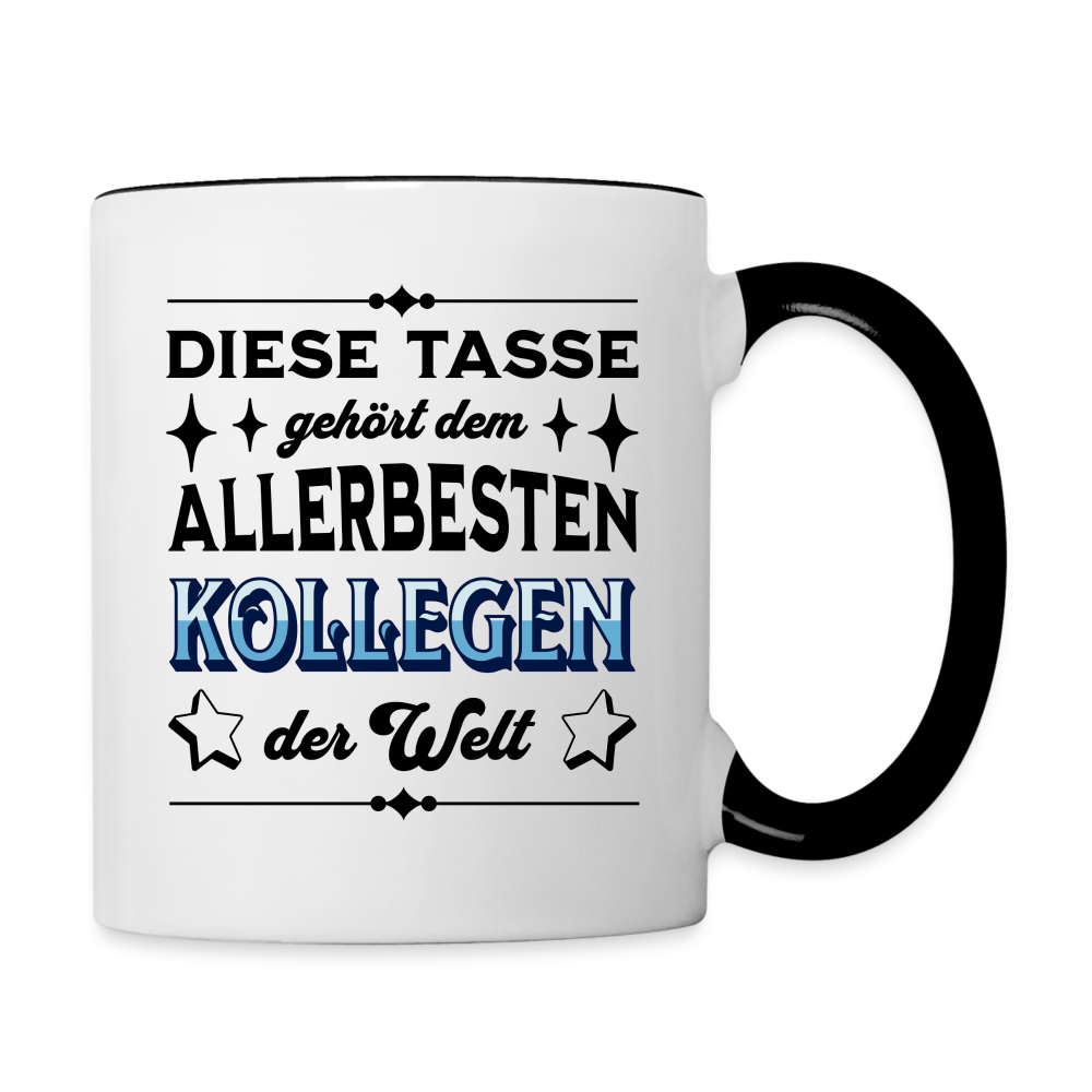 Tasse "Diese Tasse gehört dem allerbesten Kollegen der Welt" - Weiß/Schwarz