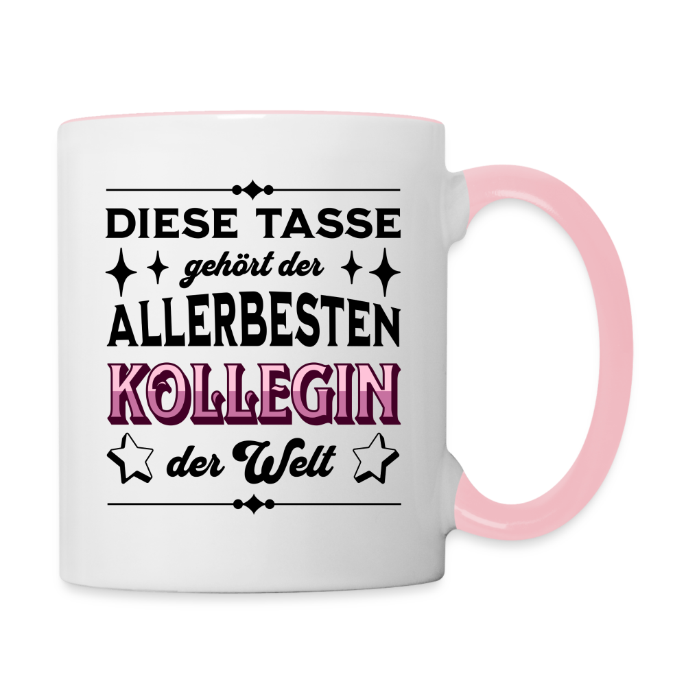 Tasse "Diese Tasse gehört der allerbesten Kollegin der Welt" - Weiß/Pink