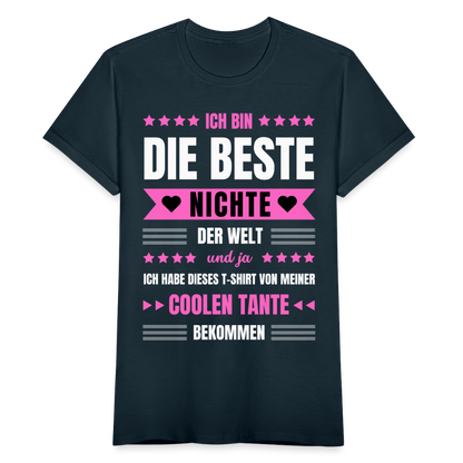 Frauen T-Shirt "Ich bin die beste Nichte der Welt" (von Tante) - Navy