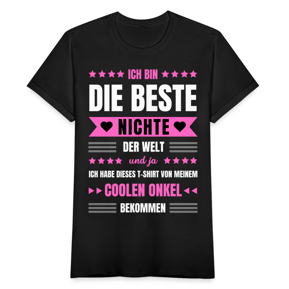 Frauen T-Shirt "Ich bin die beste Nichte der Welt" (von Onkel) - Schwarz