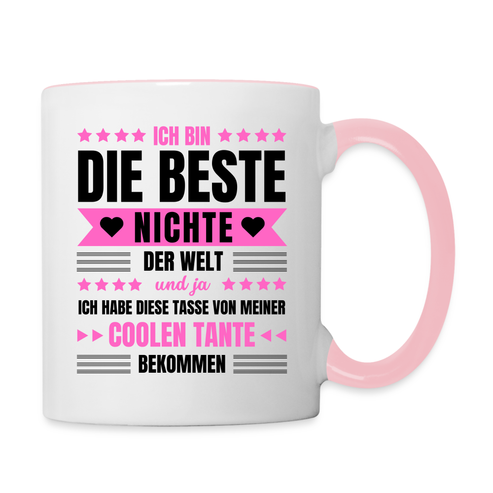 Tasse "Ich bin die beste Nichte der Welt" (von Tante) - Weiß/Pink