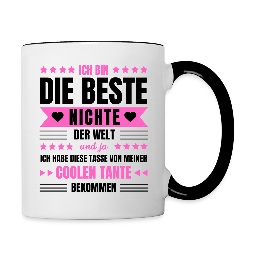 Tasse "Ich bin die beste Nichte der Welt" (von Tante) - Weiß/Schwarz