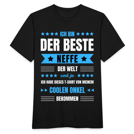 Männer T-Shirt "Ich bin der beste Neffe der Welt" (von Onkel) - Schwarz
