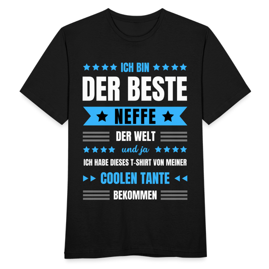 Männer T-Shirt "Ich bin der beste Neffe der Welt" (von Tante) - Schwarz