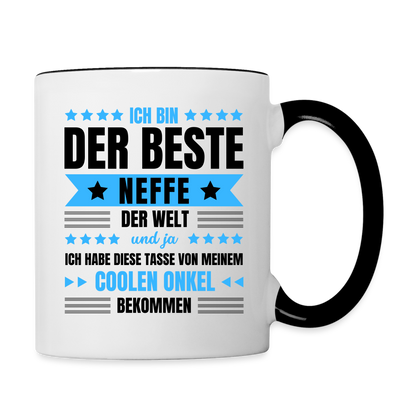 Tasse "Ich bin der beste Neffe der Welt" (von Onkel) - Weiß/Schwarz