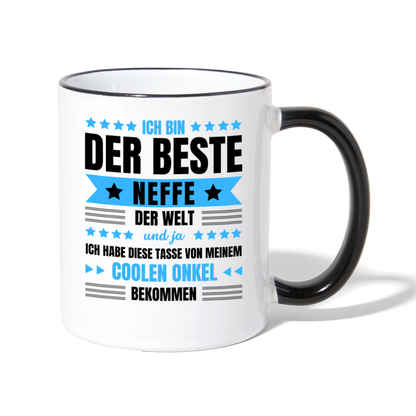 Tasse "Ich bin der beste Neffe der Welt" (von Onkel) - Weiß/Schwarz