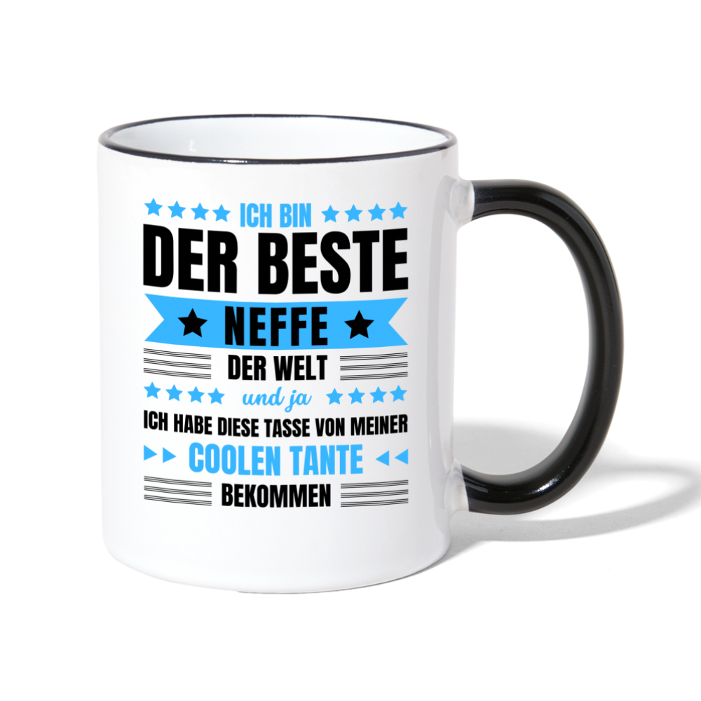 Tasse "Ich bin der beste Neffe der Welt" (von Tante) - Weiß/Schwarz