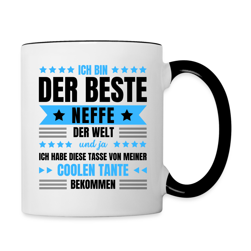 Tasse "Ich bin der beste Neffe der Welt" (von Tante) - Weiß/Schwarz