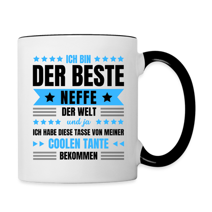 Tasse "Ich bin der beste Neffe der Welt" (von Tante) - Weiß/Schwarz