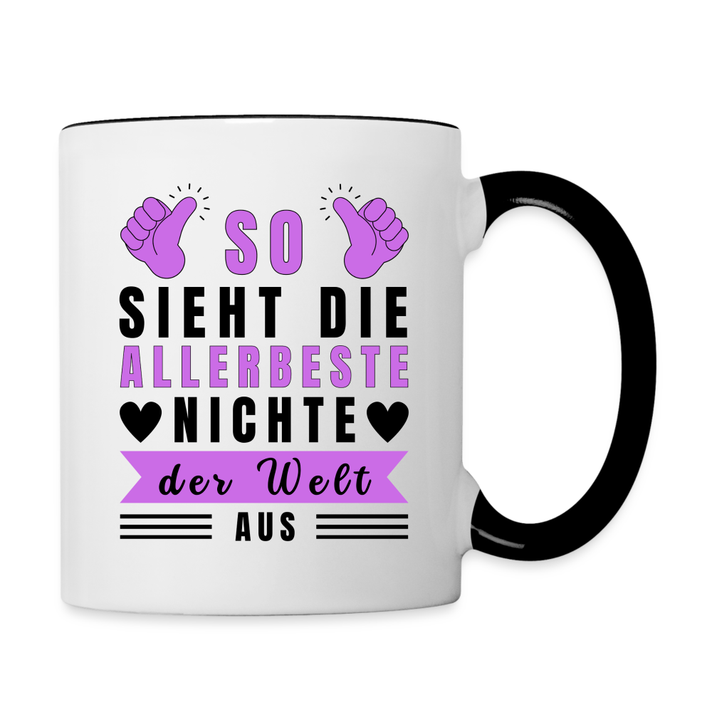 Tasse "So sieht die allerbeste Nichte der Welt aus" - Weiß/Schwarz