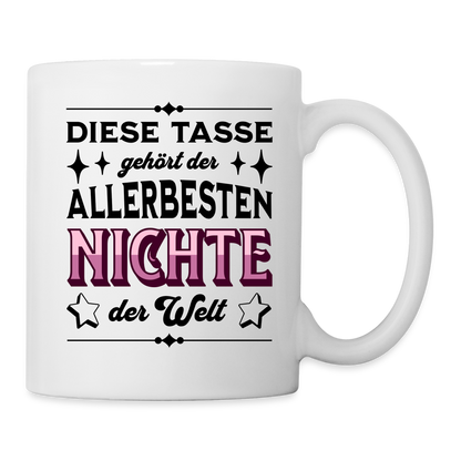 Tasse "Diese Tasse gehört der allerbesten Nichte der Welt" - weiß