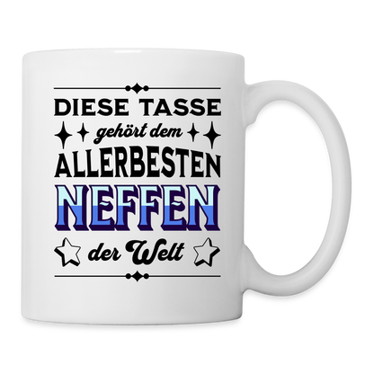 Tasse "Diese Tasse gehört dem allerbesten Neffen der Welt" - weiß