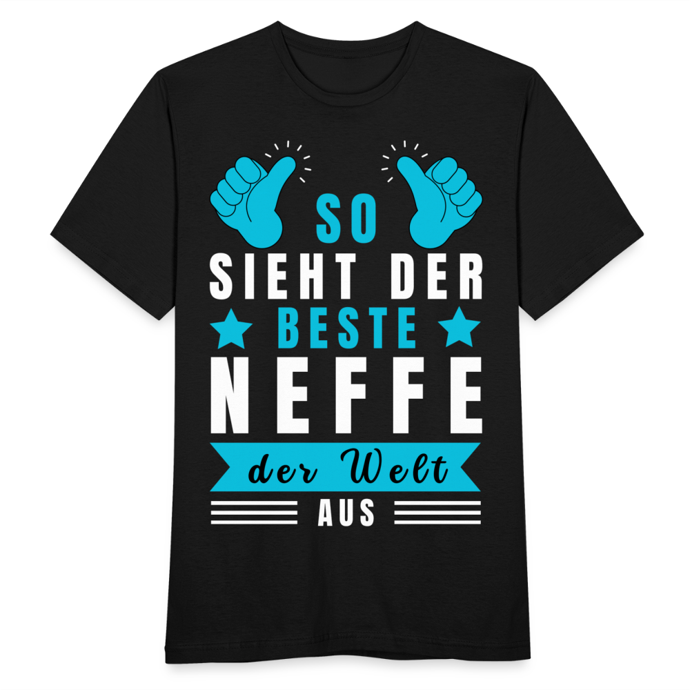 Männer T-Shirt "So sieht der beste Neffe der Welt aus" - Schwarz