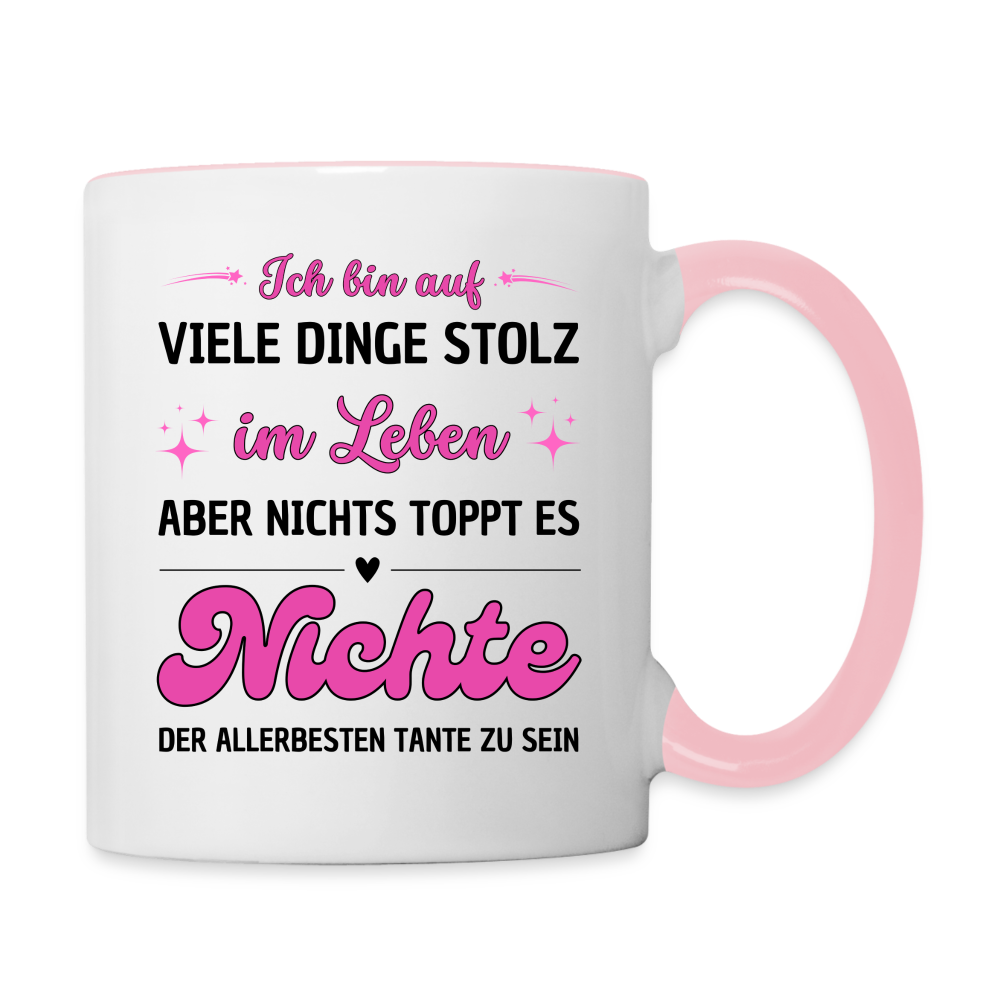 Tasse "Nichts toppt es Nichte zu sein" - Weiß/Pink