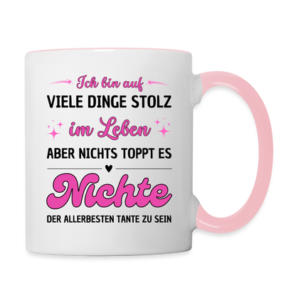 Tasse "Nichts toppt es Nichte zu sein" - Weiß/Pink