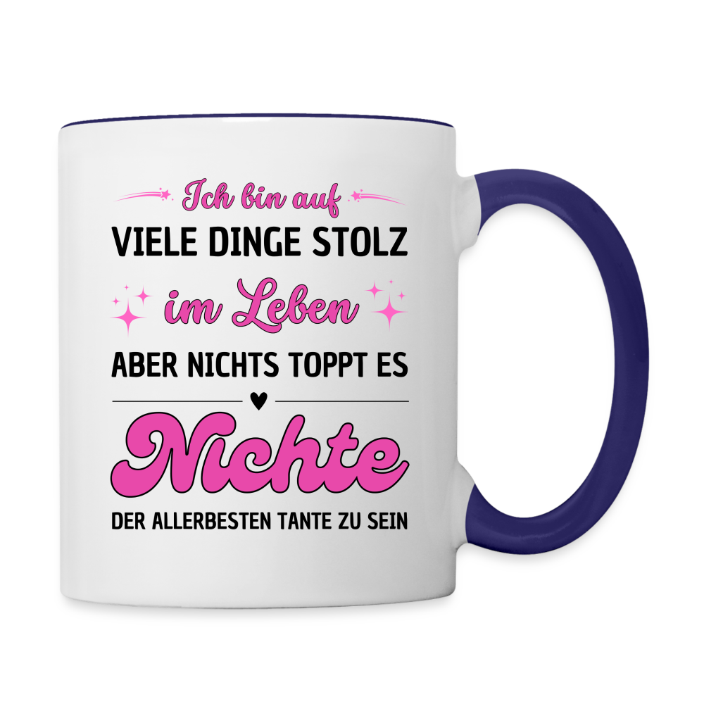 Tasse "Nichts toppt es Nichte zu sein" - Weiß/Kobaltblau