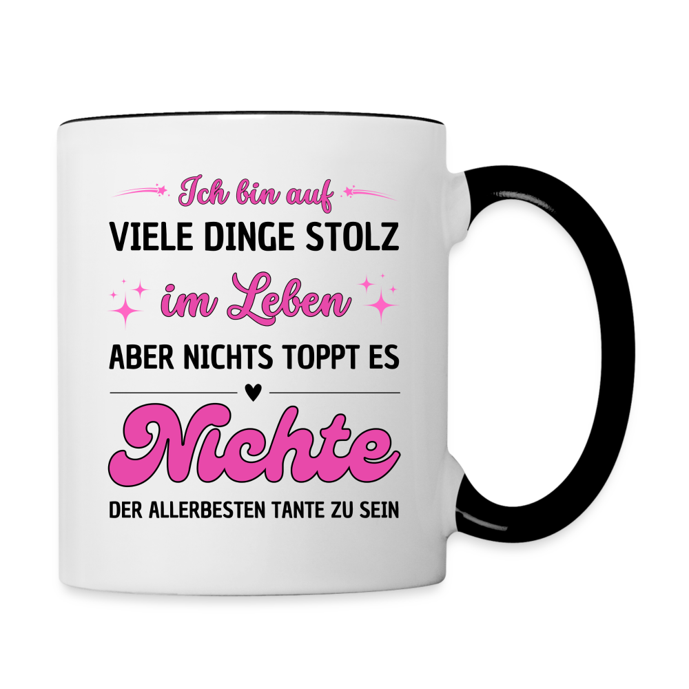 Tasse "Nichts toppt es Nichte zu sein" - Weiß/Schwarz