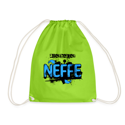 Turnbeutel "Allerbester Neffe" - Neongrün
