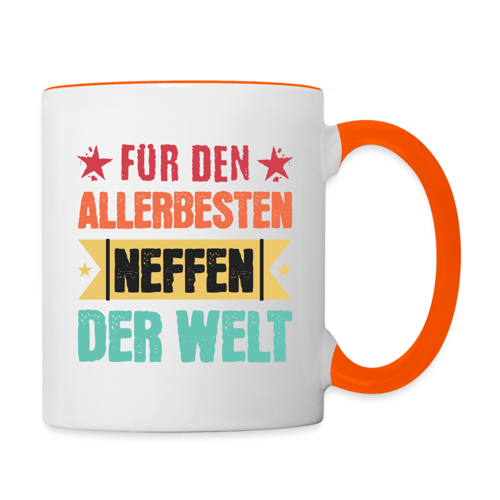 Tasse "Für den allerbesten Neffen der Welt" - Weiß/Orange