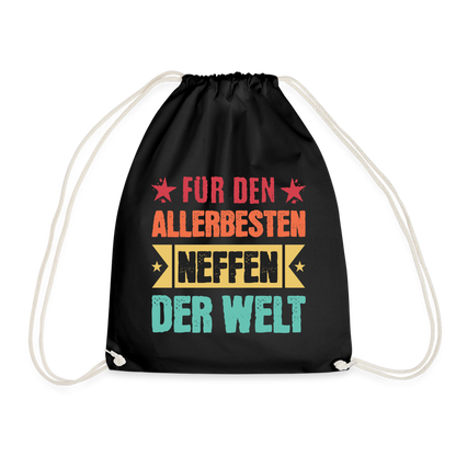 Turnbeutel "Für den allerbesten Neffen der Welt" - Schwarz