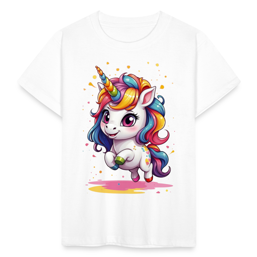 Kinder T-Shirt "Super niedliches Einhorn" - weiß