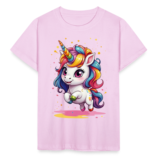 Kinder T-Shirt "Super niedliches Einhorn" - Hellrosa