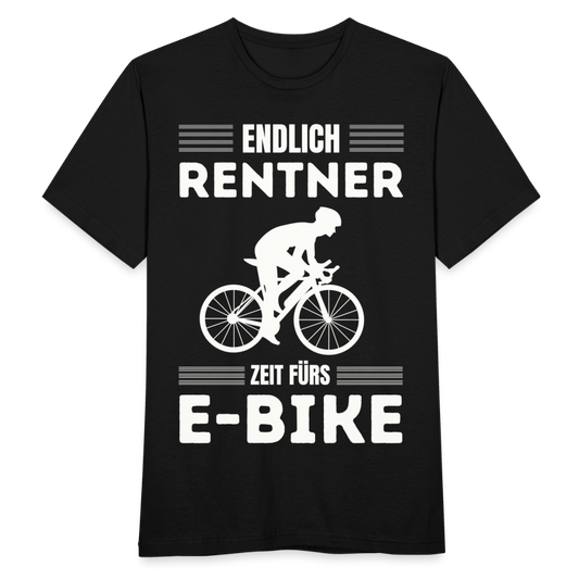 Männer T-Shirt "Endlich Rentner - Zeit fürs E-Bike" - Schwarz