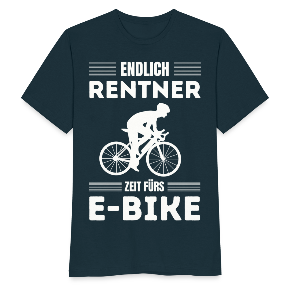 Männer T-Shirt "Endlich Rentner - Zeit fürs E-Bike" - Navy