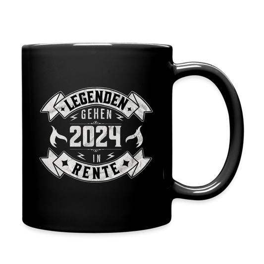 Tasse "Legenden gehen 2024 in Rente" - Schwarz