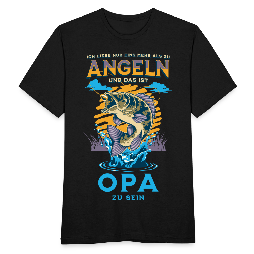 Männer T-Shirt "Ich liebe nur eins mehr als Angeln" (Opa) - Schwarz