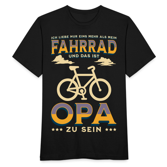 Männer T-Shirt "Ich liebe nur eins mehr als mein Fahrrad und das ist Opa zu sein" - Schwarz