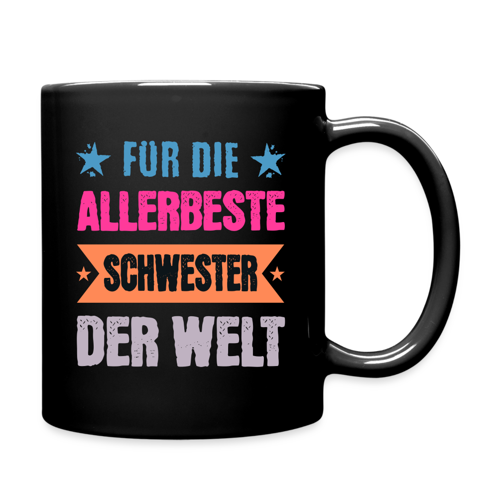 Tasse "Für die allerbeste Schwester der Welt" - Schwarz