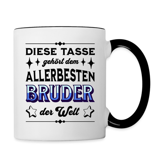 Tasse "Diese Tasse gehört dem allerbesten Bruder der Welt" - Weiß/Schwarz