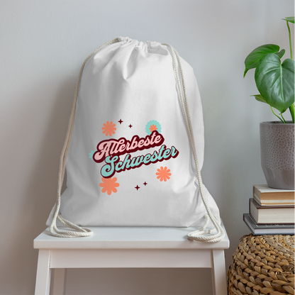 Turnbeutel "Allerbeste Schwester" - weiß